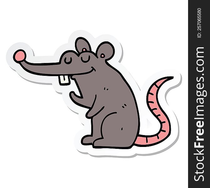 Sticker Of A Cartoon Rat