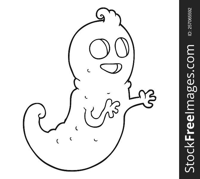 Black And White Cartoon Ghost