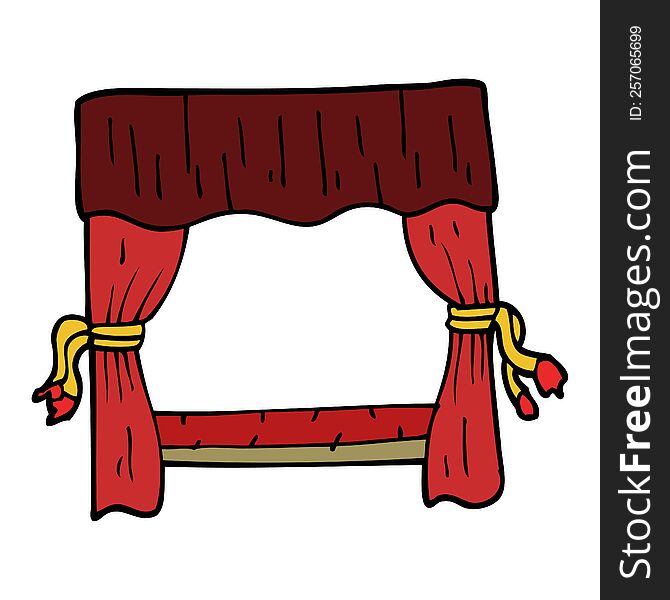 cartoon doodle stage curtains