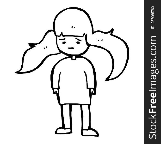 cartoon girl with long hair