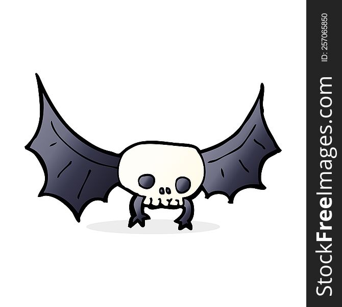 Cartoon Spooky Skull Bat