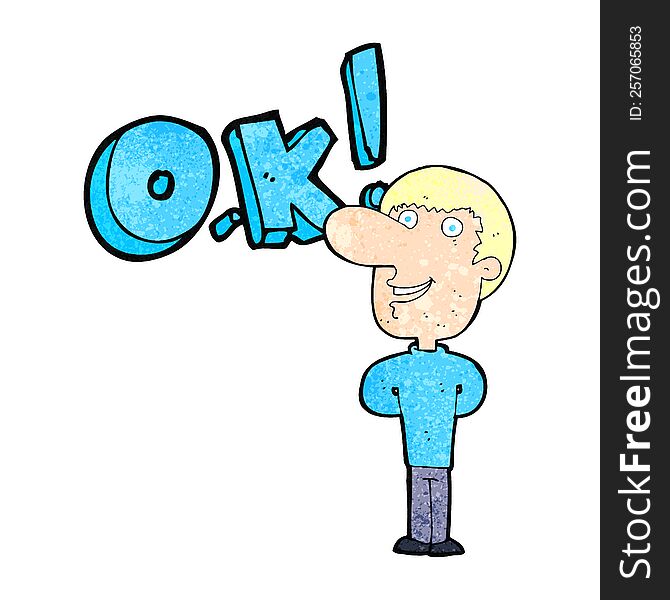 Cartoon Man Saying OK