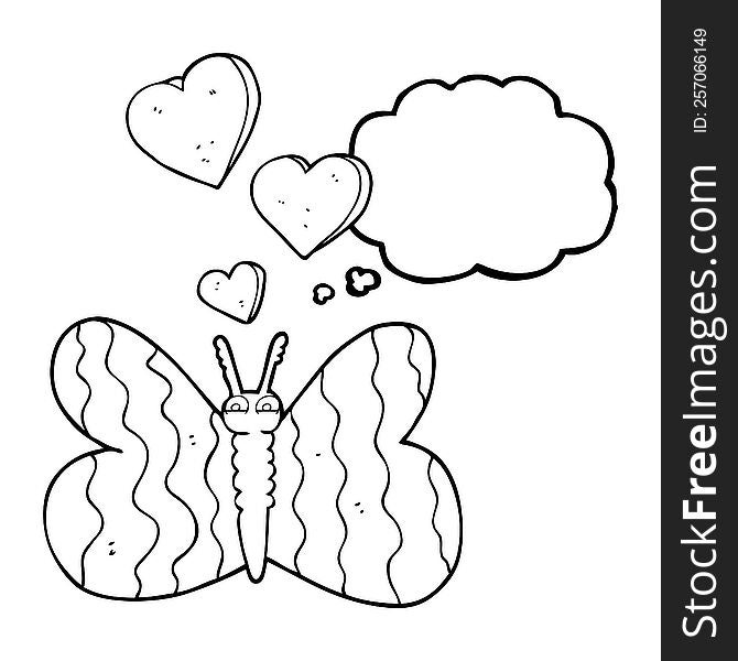 Thought Bubble Cartoon Butterfly