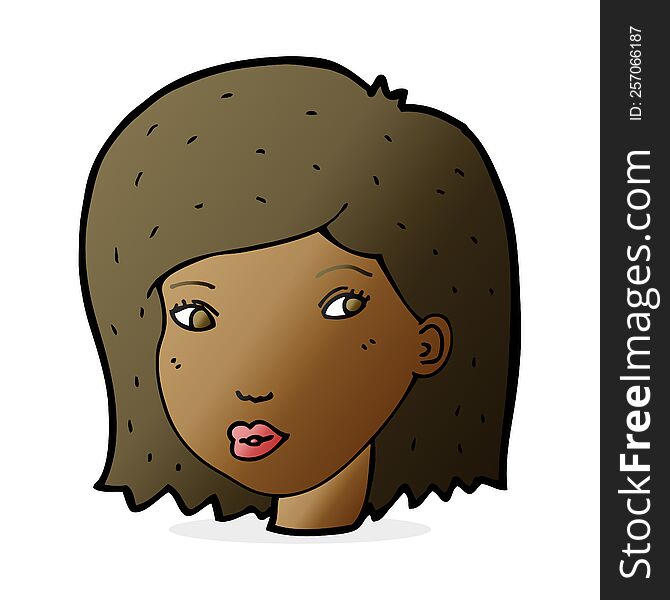 cartoon female face