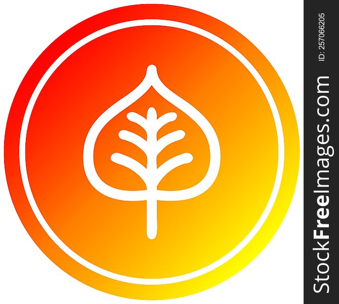 natural leaf circular icon with warm gradient finish. natural leaf circular icon with warm gradient finish