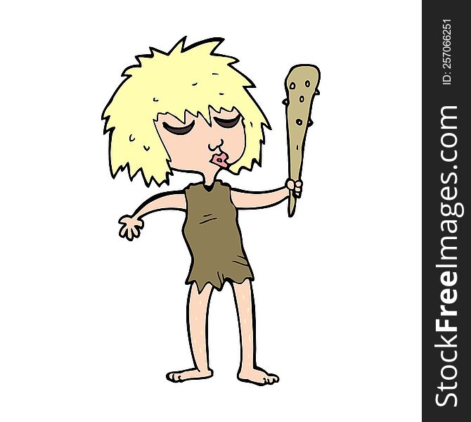 cartoon cave woman