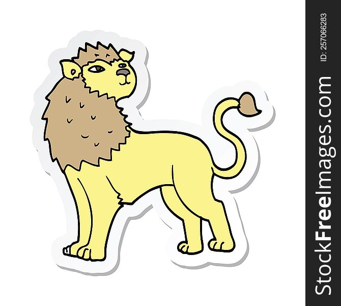 Sticker Of A Cartoon Lion