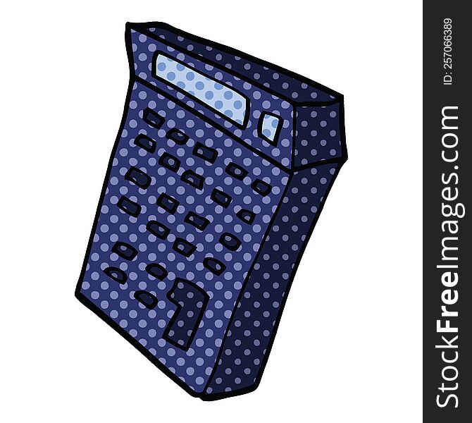 comic book style cartoon calculator