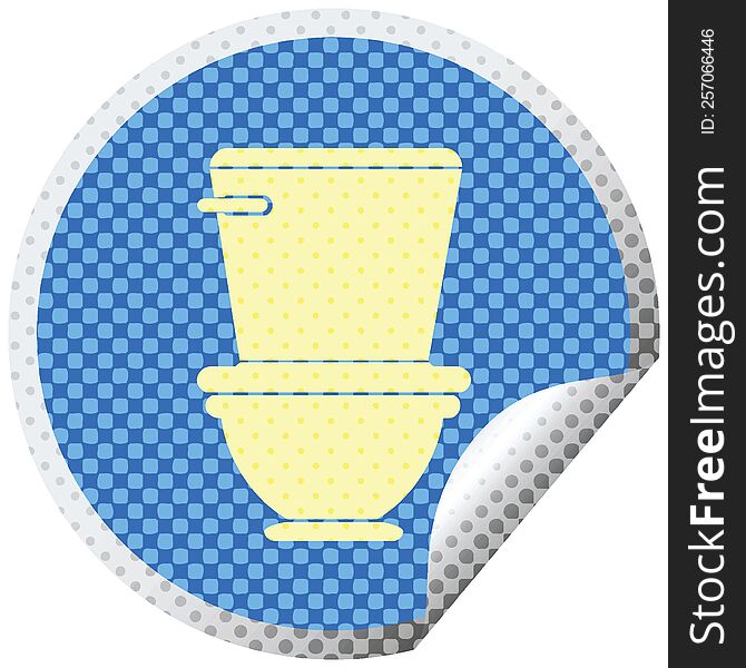 toilet circular peeling sticker vector illustration