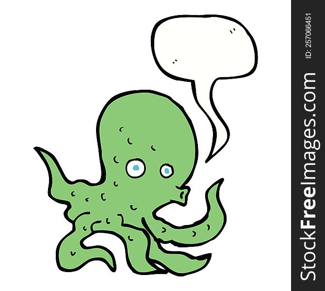 cartoon octopus with speech bubble