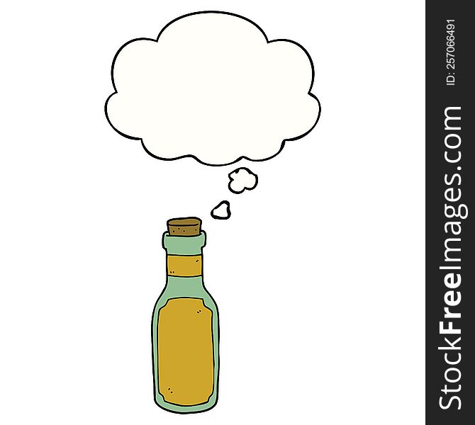 Cartoon Potion Bottle And Thought Bubble