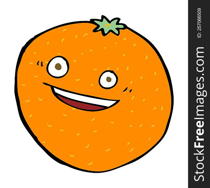 happy cartoon orange