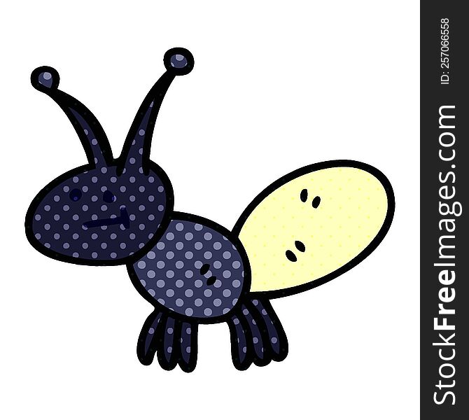 quirky comic book style cartoon light bug