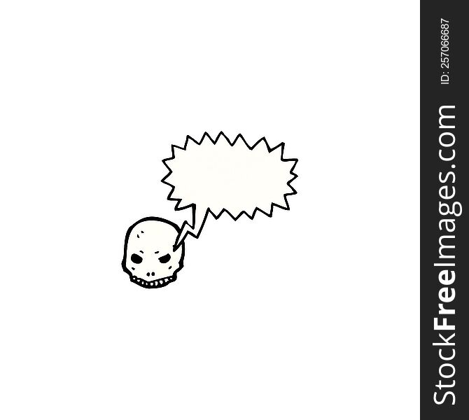 spooky skull symbol with speech bubble