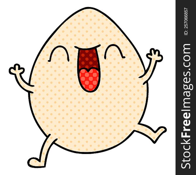 Quirky Comic Book Style Cartoon Egg