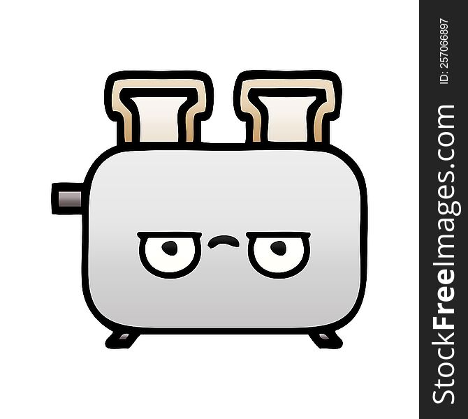 Gradient Shaded Cartoon Of A Toaster