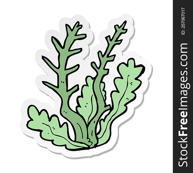 sticker of a cartoon seaweed