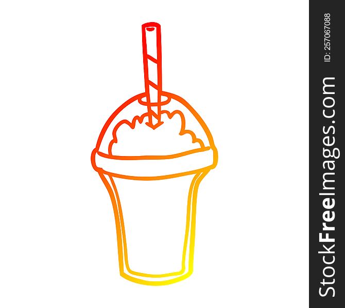 warm gradient line drawing of a smoothie
