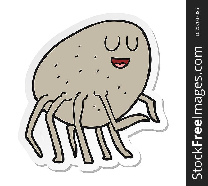 Sticker Of A Cartoon Tick