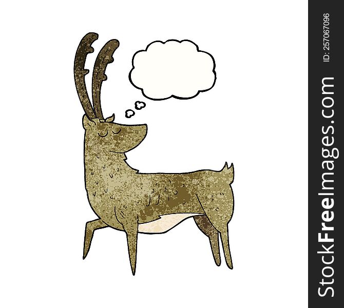 freehand drawn thought bubble textured cartoon manly stag