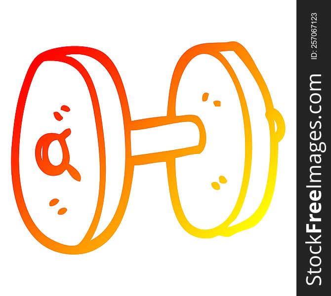 Warm Gradient Line Drawing Cartoon Gym Weights