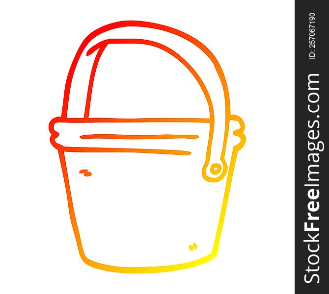 warm gradient line drawing of a cartoon bucket