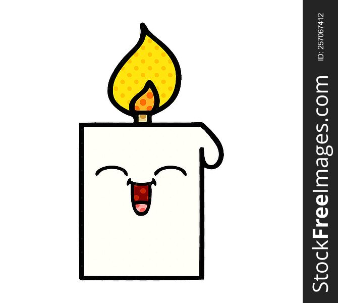 comic book style cartoon lit candle