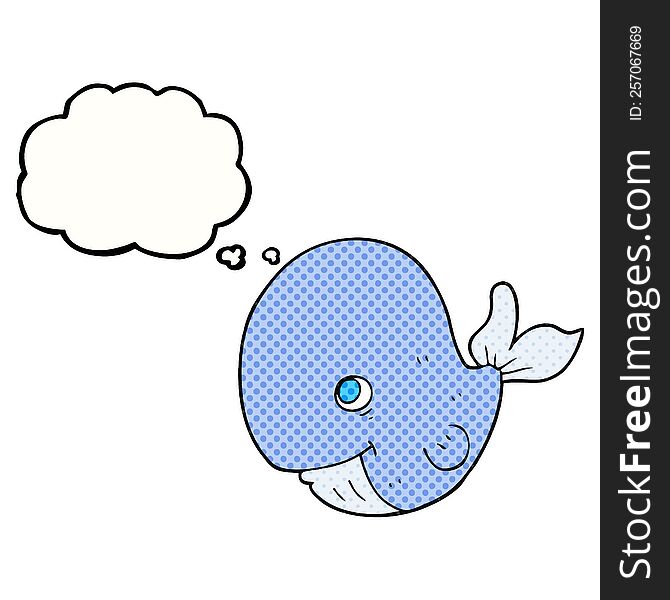 Thought Bubble Cartoon Happy Whale