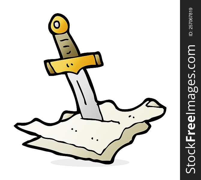 cartoon dagger in maps