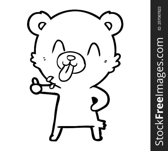 rude cartoon bear. rude cartoon bear