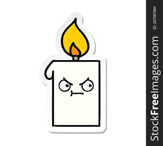 sticker of a cute cartoon lit candle