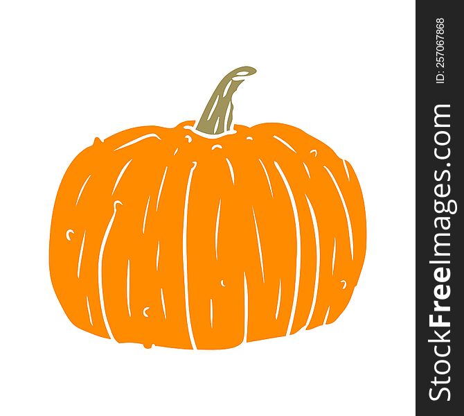 Flat Color Style Cartoon Halloween Pumpkin