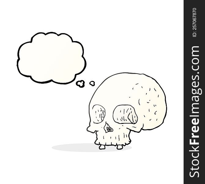 Thought Bubble Cartoon Old Skull