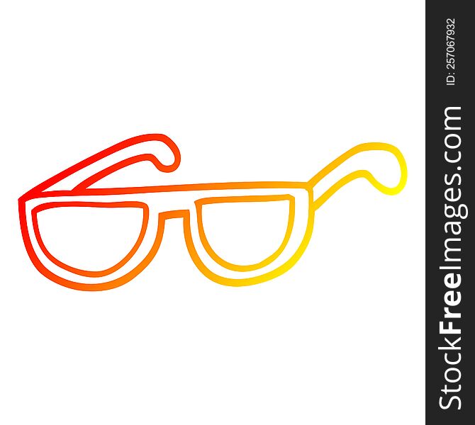 warm gradient line drawing of a cartoon sunglasses