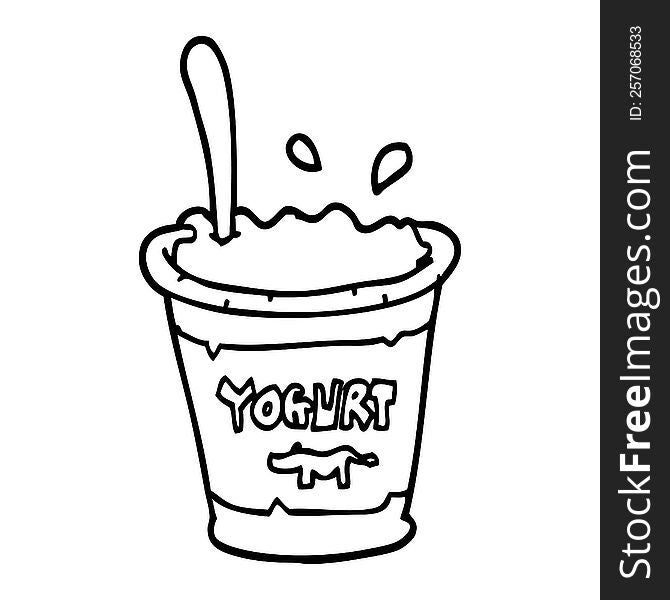 Black And White Cartoon Yogurt