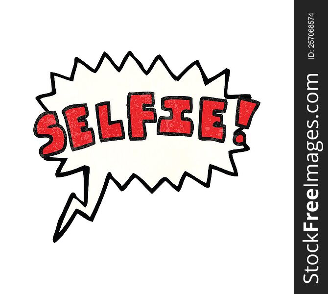 freehand speech bubble textured cartoon selfie symbol