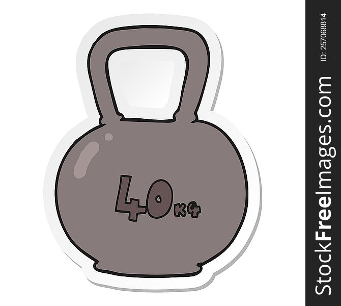 sticker of a cartoon 40kg kettle bell weight