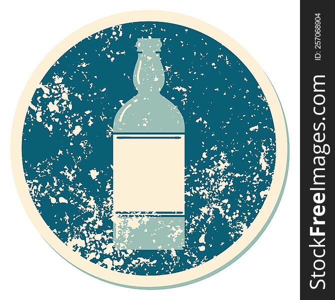 iconic distressed sticker tattoo style image of a bottle. iconic distressed sticker tattoo style image of a bottle