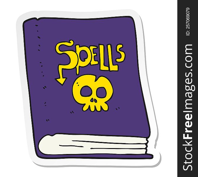 sticker of a cartoon spell book