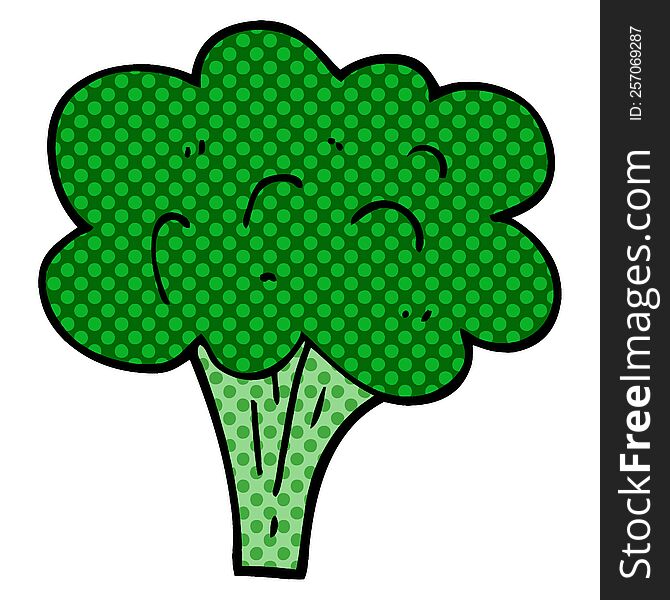 Cartoon Doodle Broccoli Stalk