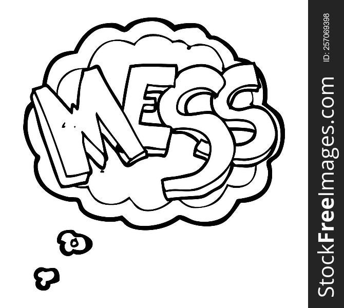 freehand drawn thought bubble cartoon mess