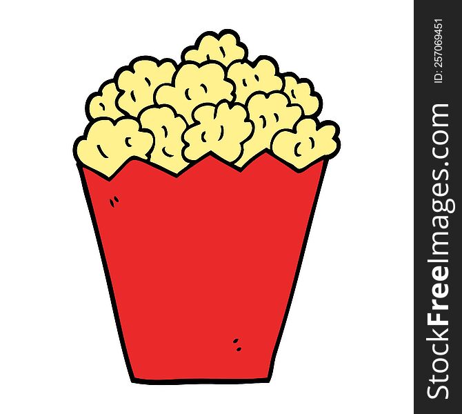 Cartoon Doodle Cinema Popcorn