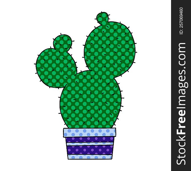 comic book style quirky cartoon cactus. comic book style quirky cartoon cactus