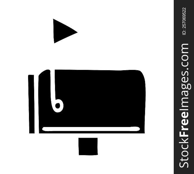 flat symbol of a mail box. flat symbol of a mail box