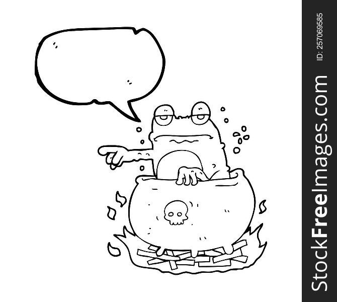 Speech Bubble Cartoon Halloween Toad
