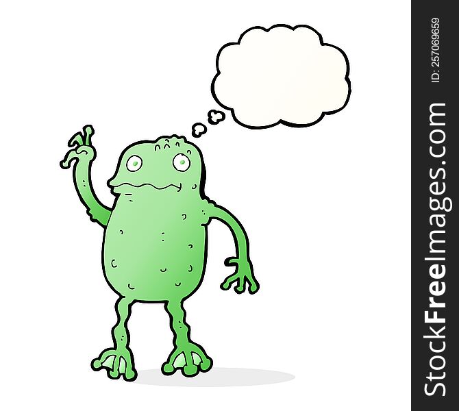 Cartoon Frog With Thought Bubble
