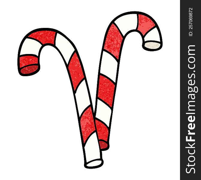 Cartoon Doodle Xmas Candy Cane