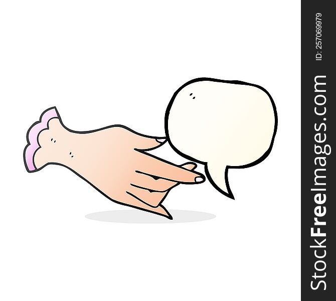 Speech Bubble Cartoon Hand