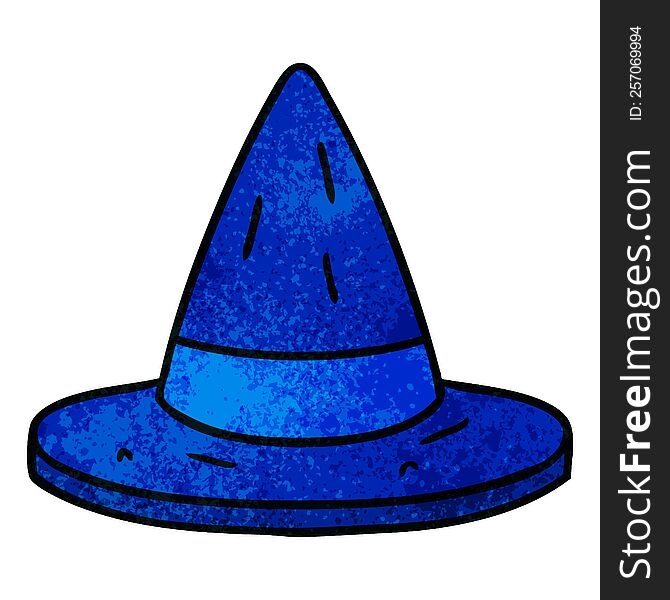Textured Cartoon Doodle Of A Witches Hat