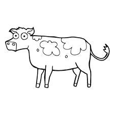 Black And White Cartoon Cow Royalty Free Stock Photography